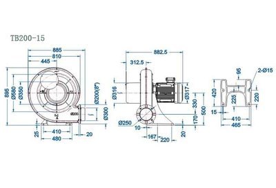 東莞全風(fēng)TB200-15工業(yè)送風(fēng)鼓風(fēng)機(jī) 高性價比大風(fēng)量解決方案